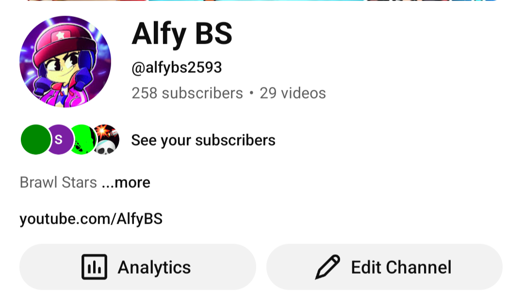 YouTube channel screenshot for alfybs2593